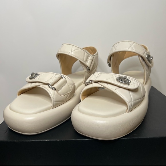 Coach Women’s Peyton Leather Sandal Platform Chunky Size 9.5 NWOB - Picture 1 of 10